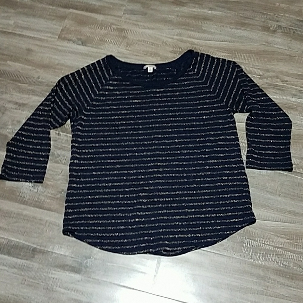 Gap knit Navy & metallic gold shirt